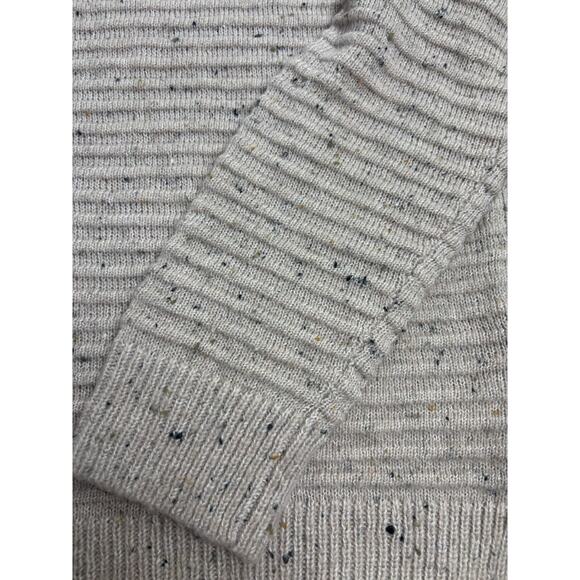 Madewell Speckled Mock Neck Sweater Women’s L Beige Wool Blend Cozy - Picture 2 of 8